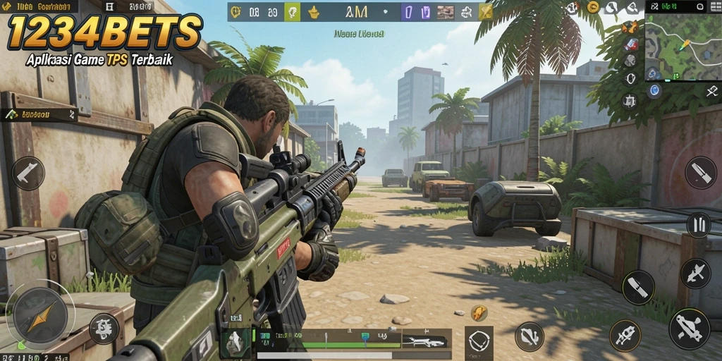 Screenshot utama menunjukkan gameplay TPS yang seru dan menarik.