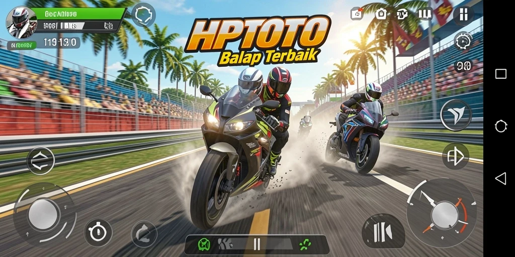 Gameplay seru balapan motor di HPTOTO.