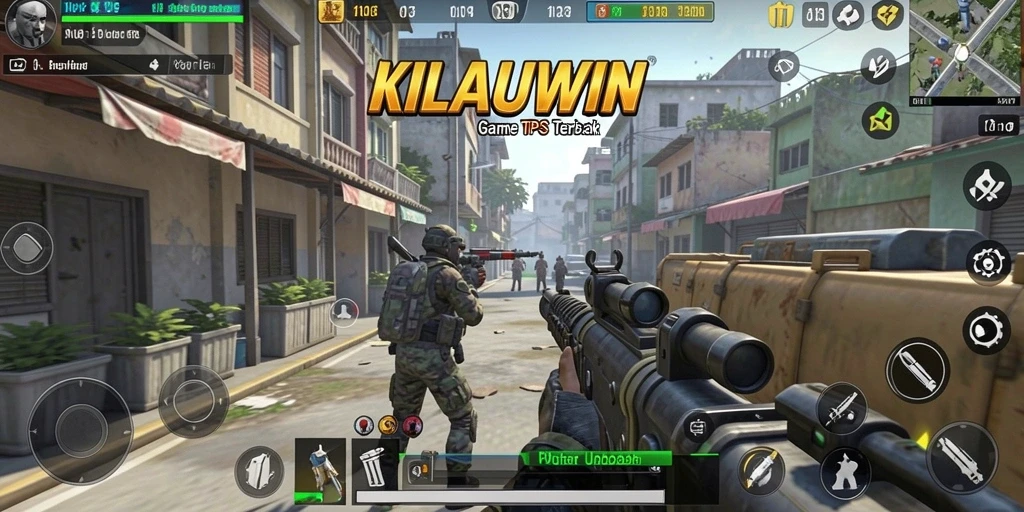 Screenshot gameplay KILAUWIN yang menunjukkan aksi menembak yang mendebarkan.