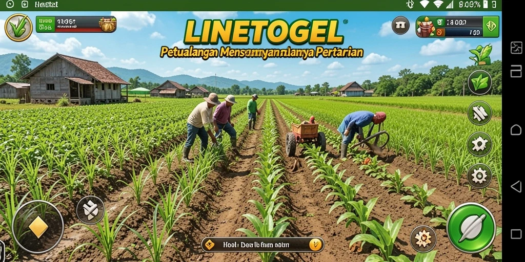 Tampilan gameplay seru saat bertani di LINETOGEL.