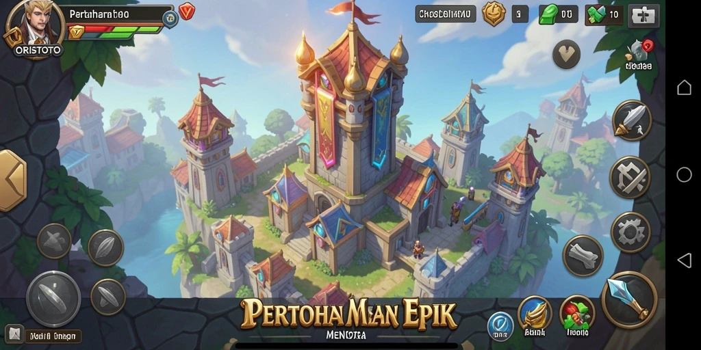 Screenshot ORISTOTO menampilkan aksi mendebarkan dari gameplay Tower Defense yang seru.
