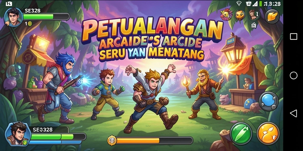 Tampilan gameplay SE328 menunjukkan keseruan bertarung dalam dunia arcade.