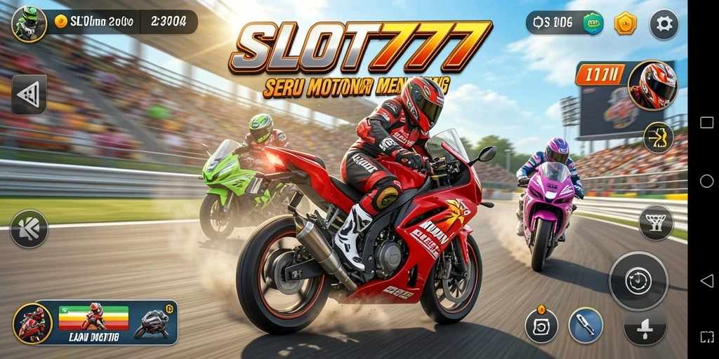 Gameplay mendebarkan dalam balapan motor yang seru.